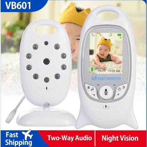 VB601 wireless video baby monitor color security camera 2 way night vision infrared LED temperature monitoring and 8 lullaby