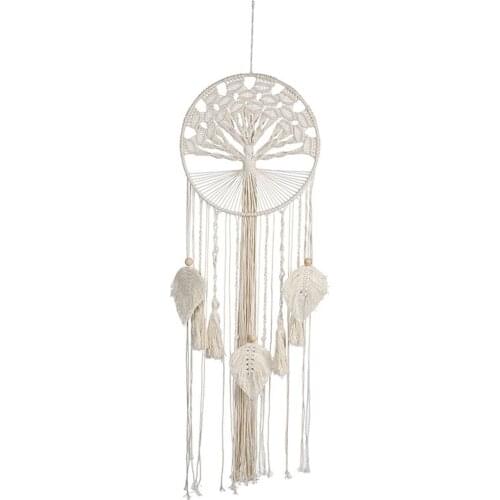 Bohemian Dream Catcher Tapestry Hand-Woven Soft Wall Hanging Tassel Macrame Pendant Home Bedroom Decoration Dream Helpful