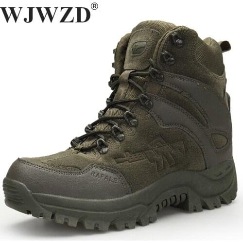Retro Casual Mens Boots Outdoor Field Training Military Boots Men Trekking Camping Special Force Desert Army Green Ankle Boots