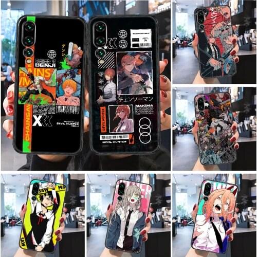 Chainsaw Man Makima Power Phone case For Huawei Honor 6 7 8 9 10 10i 20 A C X Lite Pro Play Frosted black 3D Etui painting