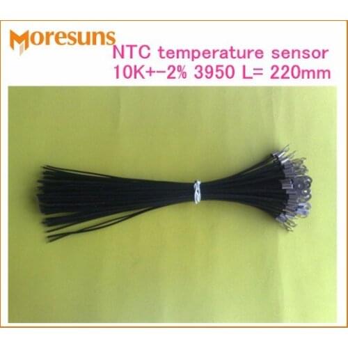 Fast Free Ship 20pcs/lot NTC temperature sensor 10K+-2% 3950 L= 220mm ntc sensor
