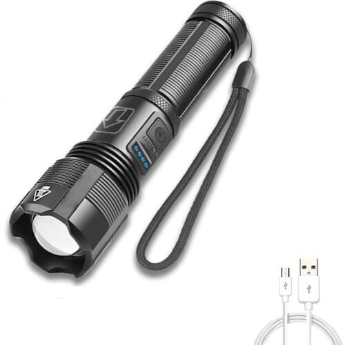 XHP70 Flashlight With Power Display USB Rechargeable Strong Light Handheld Flashlight for Camping, Outdoor & Emergency Use