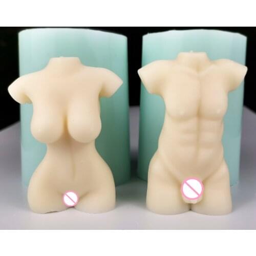 Handmade Art Human Body Candle Mold Woman and Man 3D Silicone Mold DIY Perfume Gypsum Mold Chocolate Clay Soap Wax Mould
