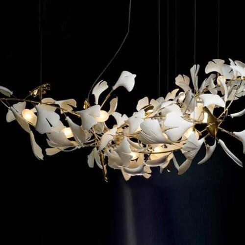 Art Designer Copper Chandelier Flower Lamp AC110V 220V Clothes Shop Hanging Lighting Hotel Lobby Chandeliers