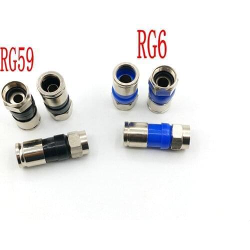 5PCS RG59/RG6 CONNECTOR F-Type Male Plug Compression Connectors For RG59/RG6 Coax Coaxial TV Cable