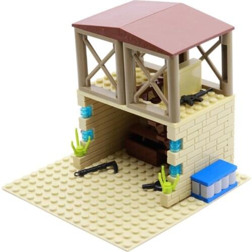 MOC Building Block Military Figures Battle Alert House DIY Creative Scene Children Toys