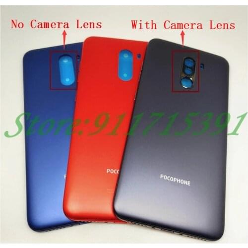 Original For Xiaomi PocoPhone F1 Back Battery Cover Rear Door Housing Case +Side button With Camera Lens Replacement