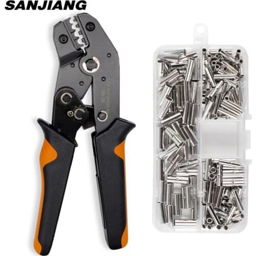 SN-06 200Pcs Copper Butt Splice Crimping Tool Kit Cold Terminal Set OT/UT Connectors Multi-Function Tool 0.5-6mm²AWG20-10 Plier