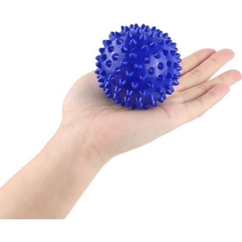 New 1pc Blue Durable PVC Spiky Massage Ball Muscle Relax Fascia Ball Foot Sole Arm Massage Ball Reduce Stress Body Building Tool
