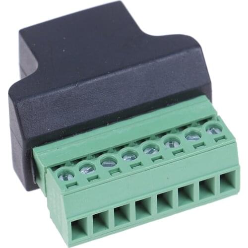 New RJ45 To Screw Terminal Adaptor RJ45 Female To 8 Pin Connector RJ45 Splitter Solder-free Plug Connector