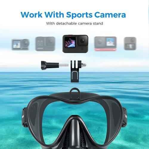 Diving Goggles - Snorkel Goggles Mask Set with Dry Snorkel Mount for Gopro
