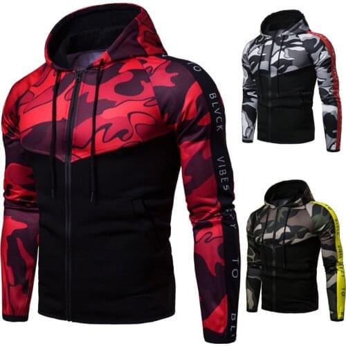 2020 Autumn and Winter Sports fitness jacket slim fit camouflage color matching mens jackte fashion comfort coat