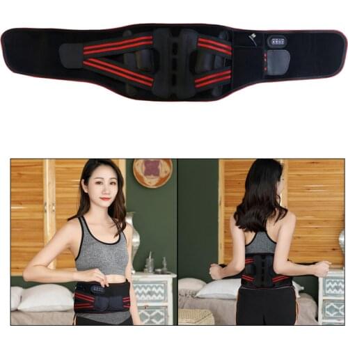 Rechargeable Waist Heating Pad Hot Cold Therapy Wrap Waterprpoof Black Heated Massage Pad Lower Back Pain Relief Electric Belt
