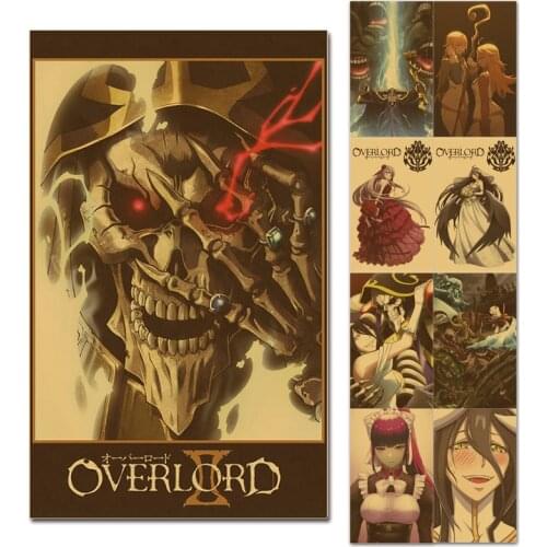 Overlord Anime Poster Home Decor Nazarick Paper Wall Posters Ainz Albedo Shalltear Mare Narberal Bar Room Decoration Print Art