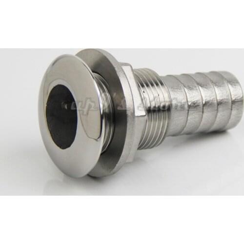 Stainless Steel Polished Head Barb Thru Hull Fitting Connector for 3/4" Hose Marine Boat Yacht Hardware