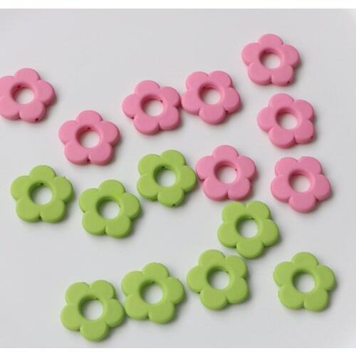 10 PCS 20mm Resin Flowers Connectors Charm DIY Straight Hole Necklace Earring Accessories For Jewelry Making