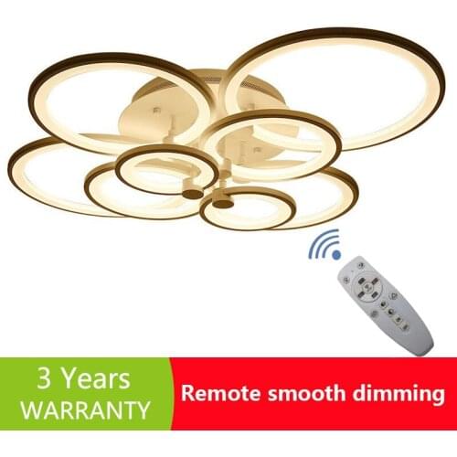 Modern LED Chandelier Living Room Bedroom Restaurant 8 Ring 6 Ring Ceiling LED Gloss Chandelier AC90-260V