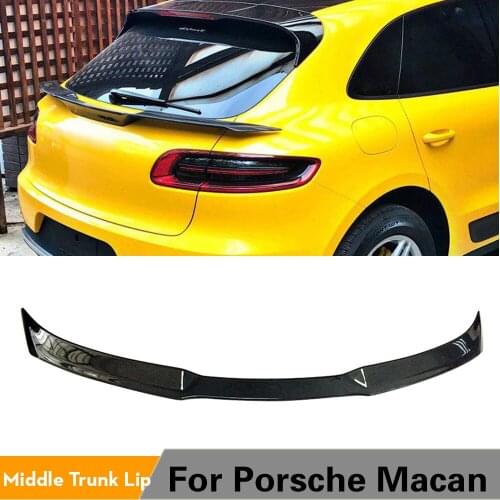 Carbon Fiber Rear Middle Trunk Spoiler Boot Lip Wing Spoiler For Porsche Macan 2014 2015 2016 2017