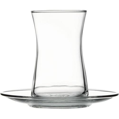 TürkÇay Cup Pasabahce 12 Piece Heybeli Tea Set