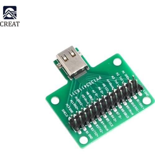 USB 3.1 Type-C Cable Test Board 24 PIN Type-C Female Plug Jack to DIP Adapter Connector Welded PCB Converter Pinboard