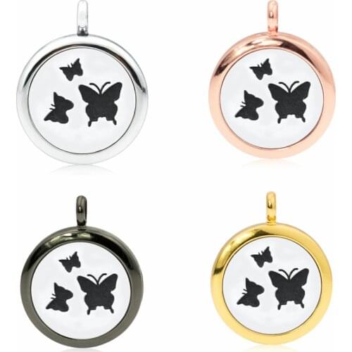 25mm Aromatherapy Perfume Locket Essential Oils Diffuser Locket Pendant Free 5pcs pads