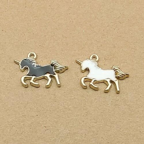 10pcs 16x21mm enamel unicorn charm for jewelry making and crafting cute earring pendant bracelet necklace charms diy charms