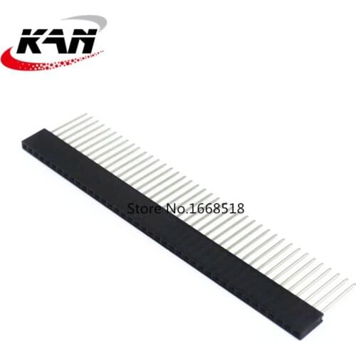 2.54mm pitch 1*40P extension pin busbar pin header socket gold plated PC104 extended row socket Needle length 14.5MM