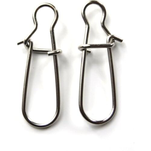 200pcs Hooked Snap Pin Stainless Steel Fishing Barrel Swivel Safety Snaps Hook Lure Accessories Connector Snap Pesca