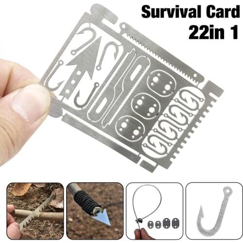 21 In 1 Fishing Gear Credit Card Multi-Tool Outdoor Camping Equipment Survival Tools Hunting Emergency Survival EDC Kit