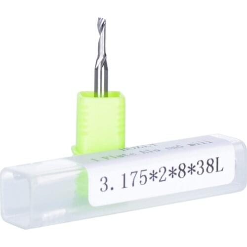 5Pcs 3.175x2.0x8mm Single Flute Milling cutters for Aluminum CNC Tools Solid Carbide,aluminum composite panels