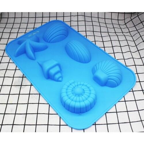 6 marine shell conch starfish silica gel model handmade saponin chocolate mold cake decoration