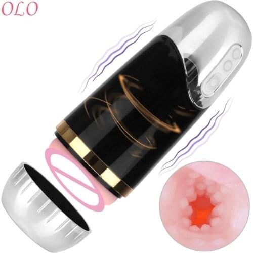 7 Frequency Pulse Vibrating for Men Electric Mastubation Cup 18cm Deep Erotic Sex toys Male Masturbator Mute Strong Vibnration