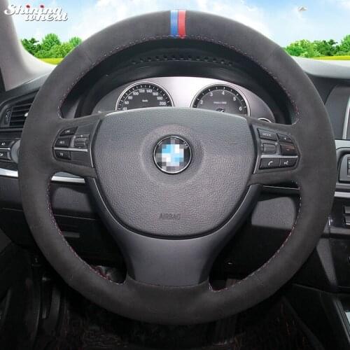 Shining wheat Black Suede Car Steering Wheel Cover for BMW F10 F07 (GT) 2009-2017 F11 2010-2017