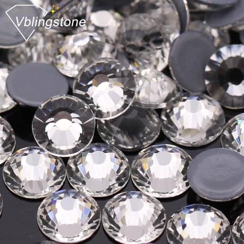 SS3-SS50 Glitter Rhinestone Crystal Hotfix Rhinestones For Clothes Flat Back Gems Iron On Strass Clear Glass DIY Wedding Dress