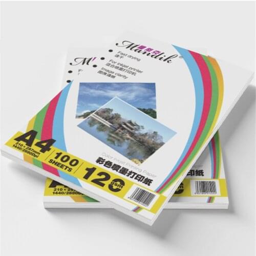 120g Double-sided Color Jet Paper Matte Ink Jet Printing Paper Color Printer A4 Paper Advertising Leaflet 100 Sheets