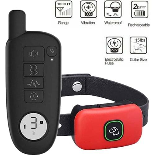 Electric Dog Training Collar USB Rechargeable Remote Control Anti Barking Device IP67 Waterproof Pets Trainer For All Size Dog