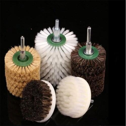 Polishing Tool 1 Set Electric Drill Brush Kit Tile Grout Scrubber Brushes Tub Cleaner Kit Walnut Brush Tool Grinding