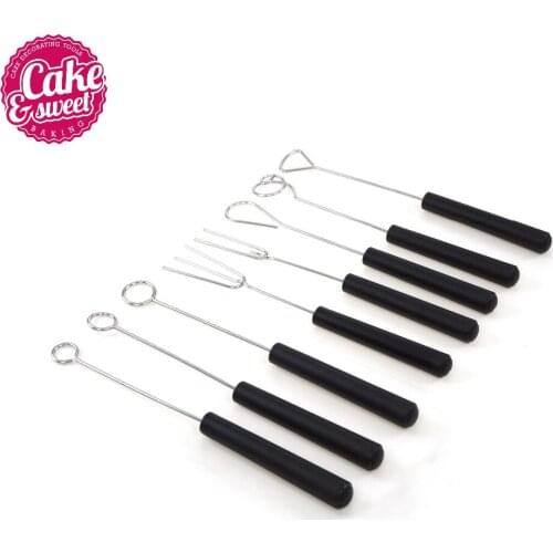 Cake Decorating Tools 9 PCS Chocolate Dipping Fork Cake Fondue Fountain Decorating Stainless Steel Tool DIY Kitchen Accessoire