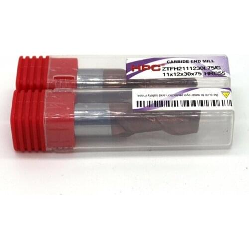 Router bit 11*12*75 of 2 flutes flat end mills HRC55 carbide end mills tungsten mills cutter CNC machine tool