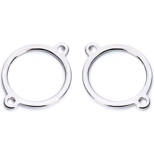 20Pcs Stainless Steel Round Circles Charms Pendants Jewelry Connectors 16mm