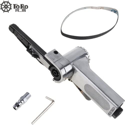 Linear 7100 10mm Pneumatic Air Belt Sander Drawing Machine Polishing Grinding Die-casting Aluminum Tools with 2pcs Sanding Belts