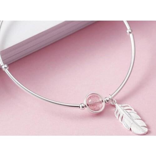 Shaped Fashion Women Bracelet Adjustable Feather Pendant Jewelry Birthday Mothers Day Gift Feather Bracelet for Girl 2021 New