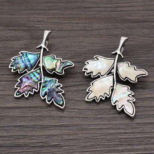 Wholesale Natural Shell Brooches Tree Leaf Shape Alloy Pins for Girls Weddings Banquet Party Brooch Jewelry Accessories