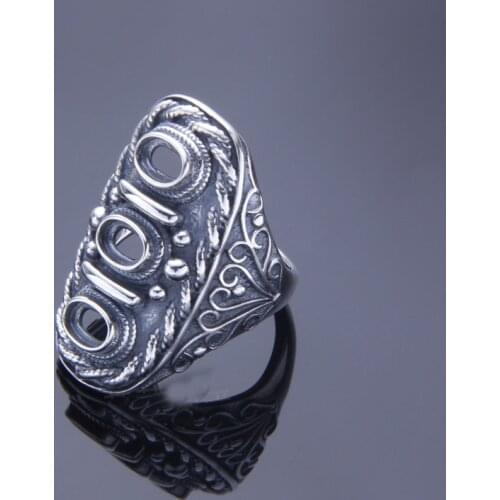 4*6mm 925 STERLING SILVER mens Semi Mount Bases Blanks base blank Pad VINTAGE rings ring Setting set jewelry gift diy A2079