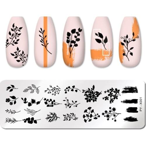 PICT YOU Nail Stamping Plate Leaves DIY Image Stencil For Nails Polish Printing Templates Tools