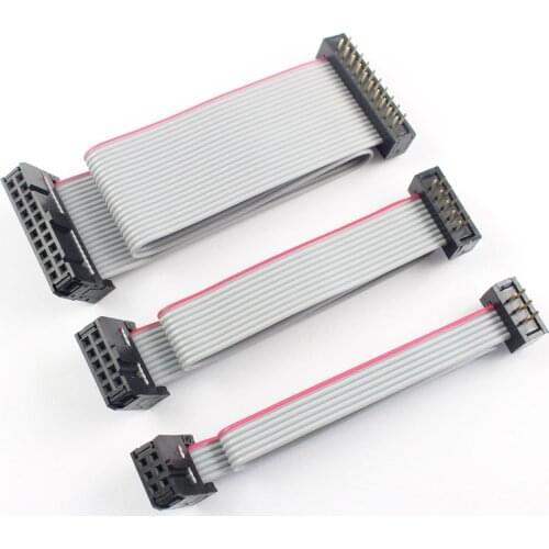 2pcs 2.54mm Pitch IDC FC Female To FD Male Connector 6/8/10/16/18/20/24/26/30/34/40 Pin Flat Ribbon Data Cable 10CM 20CM 30CM