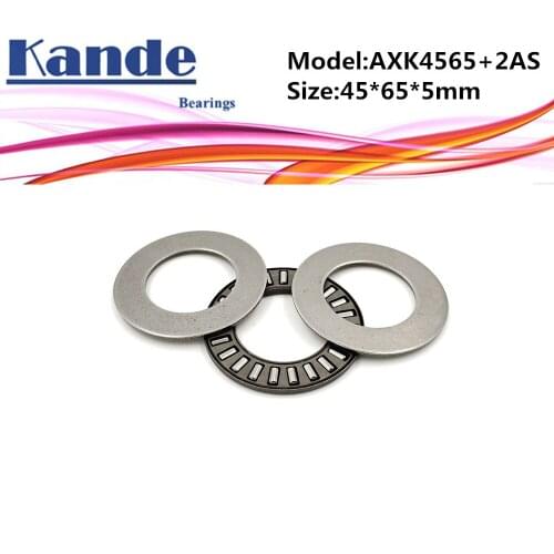 AXK4565 + 2AS 1PC Thrust Needle Roller Bearing With Two AS4565 Washers 45*65*5 mm Plane Thrust Needle Roller Bearing