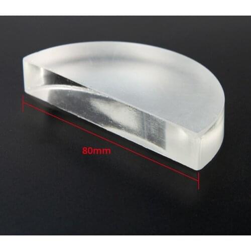 80mm Diameter half round Glass Block Prism for Refraction optics experiment