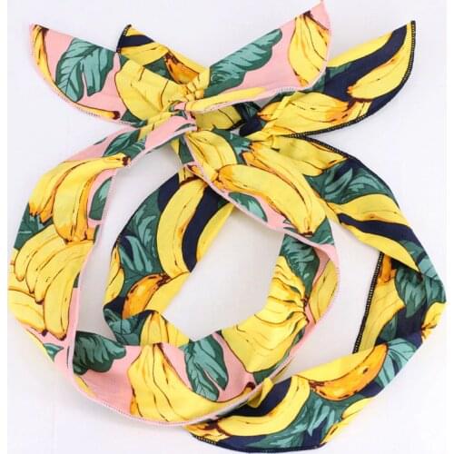 Cute Banana Pinup Headband Adult Serging Edge Bandana Hair Bow Tie Wholesale High Quality Hairband Rockabilly Hair Accessories