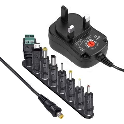 AC100-240V Converter DC 3V 4.5V 5V 6V 7.5V 9V 12V 1A Adjustable Power Adapter Universal UK Plug Switching Power Supply Charger